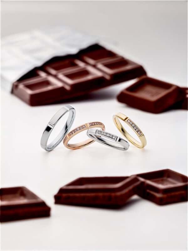 スイス製鍛造結婚指輪　チョコレートデザインのフラージャコー